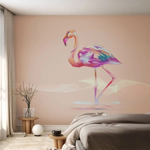 Fotomural Autadhesivo Deluxe Sticker - Pájaro de las buenas emociones - Flamenco, Pájaro, Abstracción - 450x315 cm