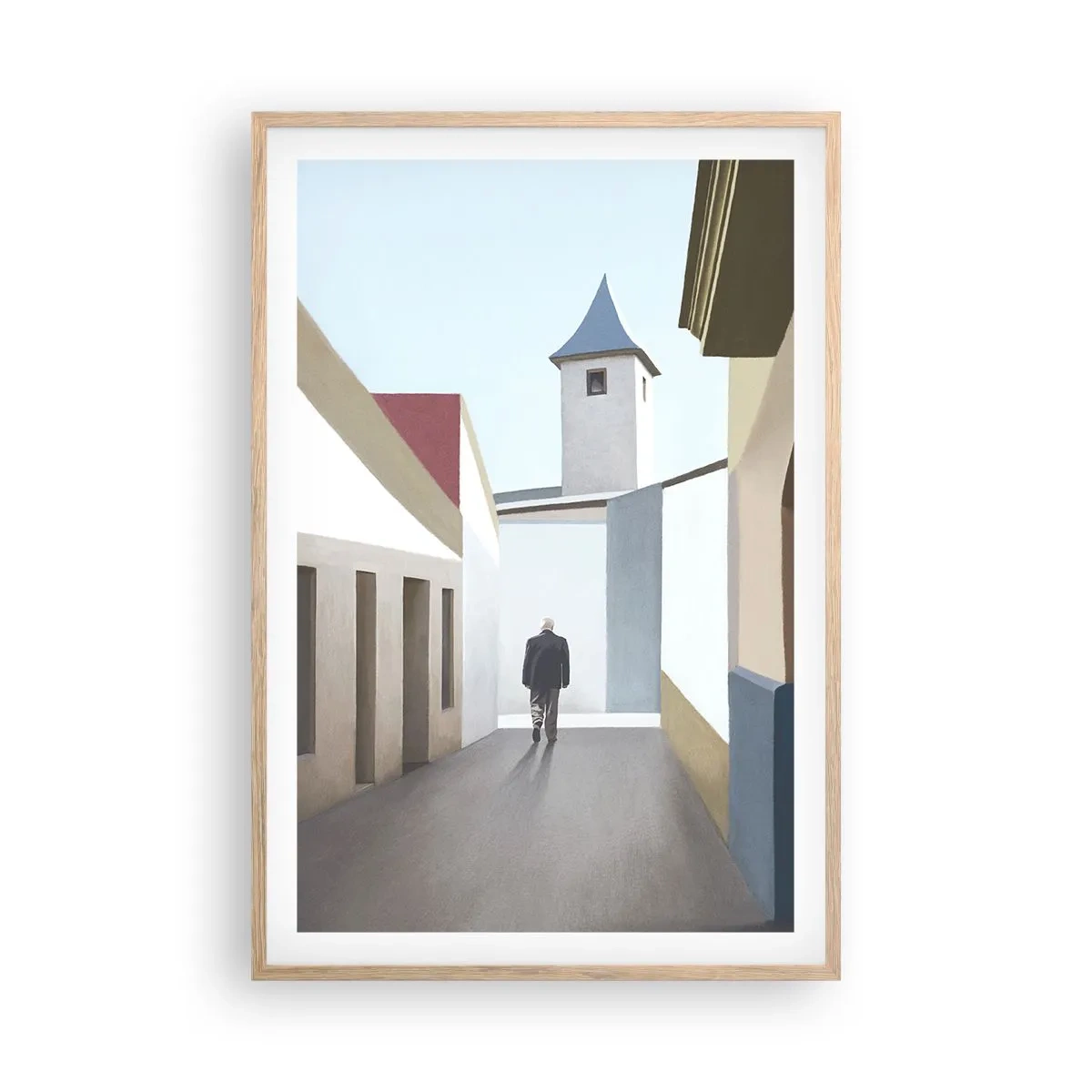 Póster en marco roble claro - Paseo soleado - 61x91 cm