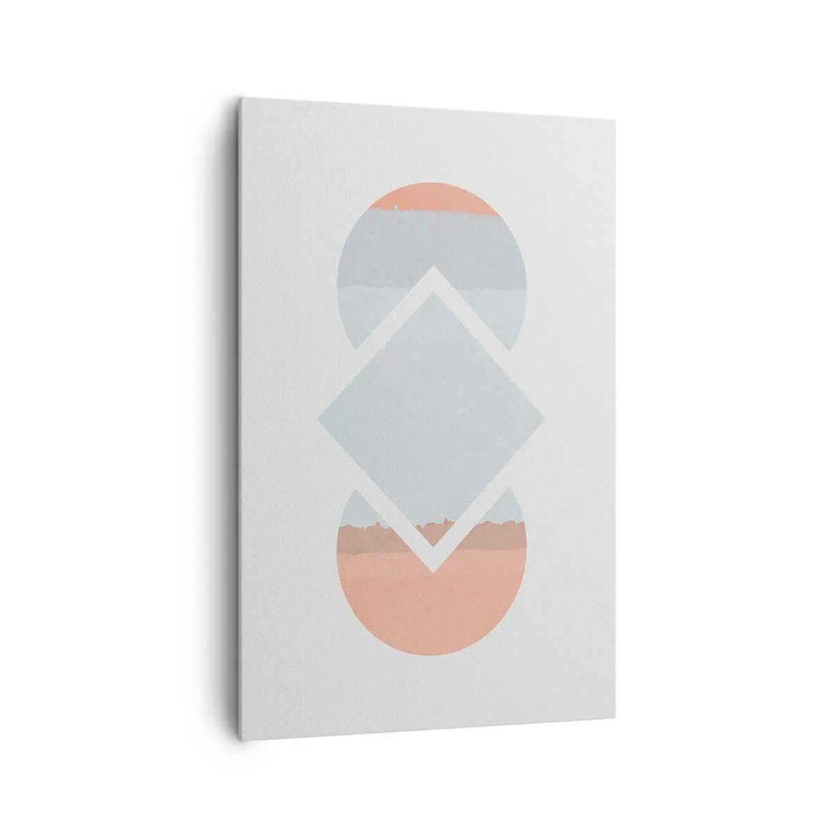 Cuadro sobre lienzo - Impresión de Imagen - Una pintura minimalista con formas geométricas. - 80x120cm - Arte geométrico - Decoración de pared moderna para salón y dormitorio ARTTOR