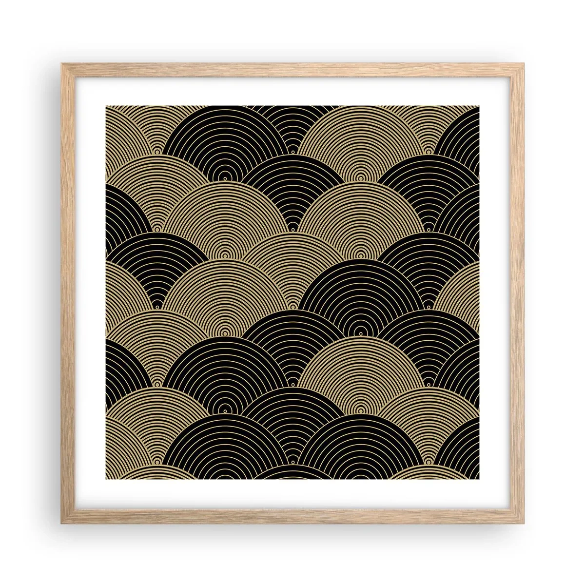 Póster en marco roble claro - Multiplicación de la unidad - 50x50 cm