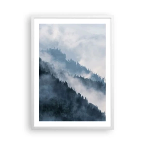 Póster en marco blanco - Misticismo de las montañas - 50x70 cm