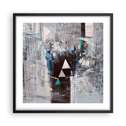 Póster en marco negro - El orden superior de los triángulos - 50x50 cm