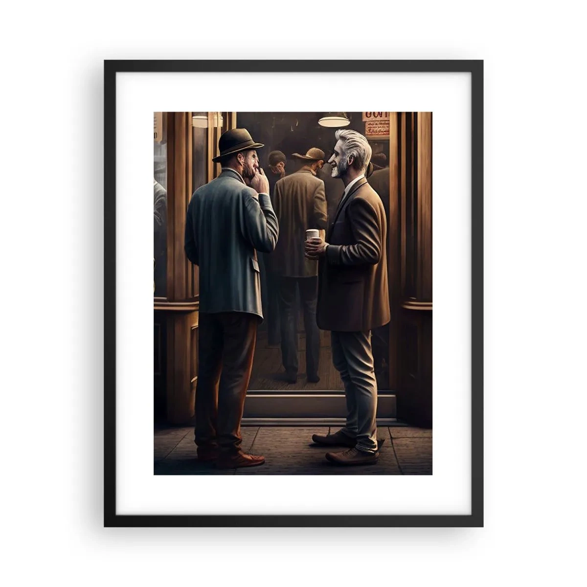 Póster en marco negro - Un buen momento del día - 40x50 cm