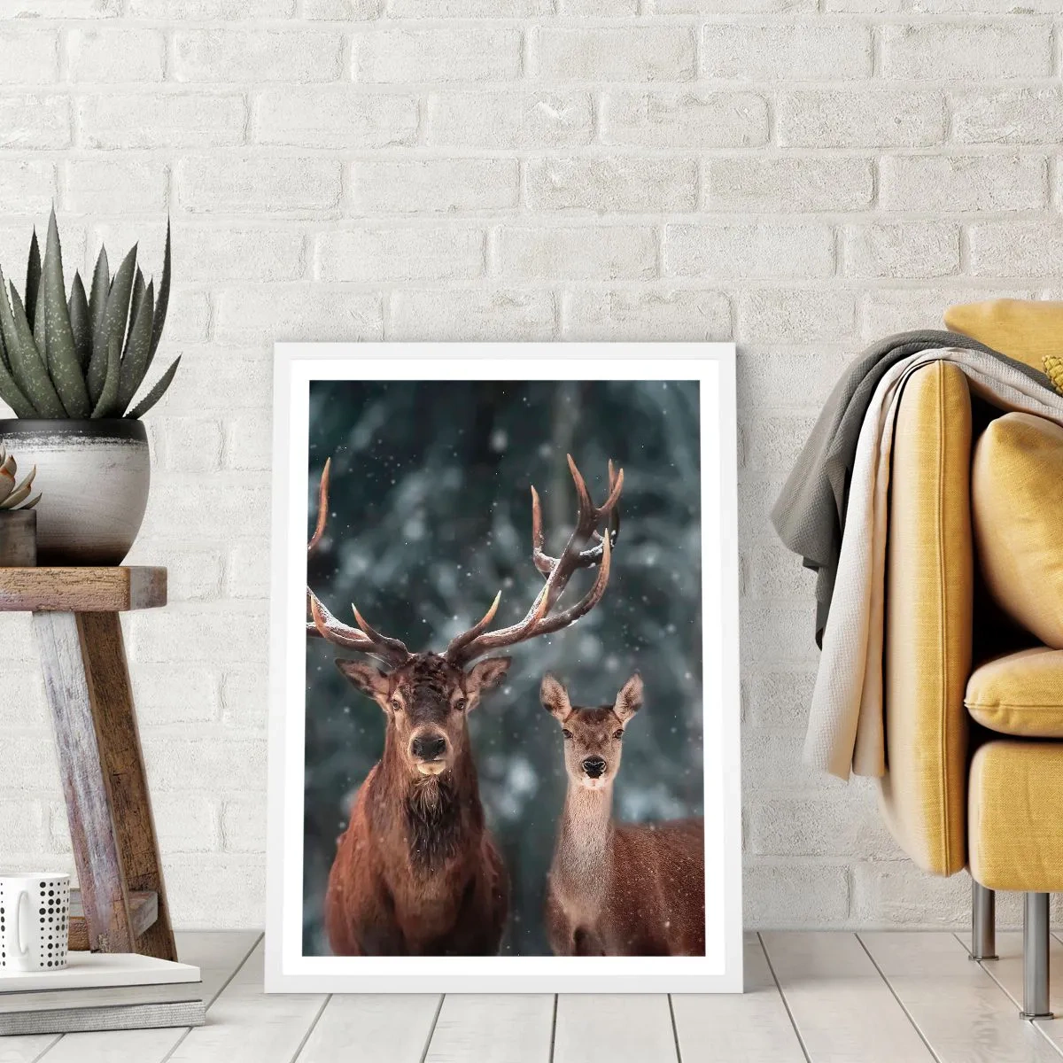 Póster en marco blanco - El señor y la señora del bosque - 50x70 cm