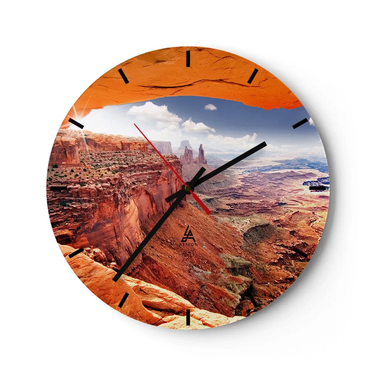 Reloj de pared - Reloj de vidrio - Tallado por la propia naturaleza - 40x40 cm