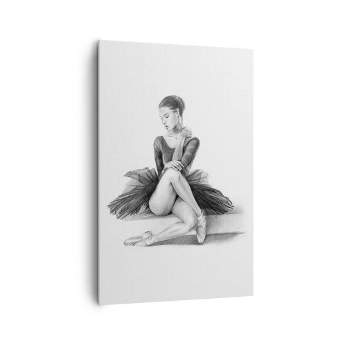 Cuadro sobre lienzo - Impresión de Imagen - Un boceto de una bailarina en un estilo sutil y clásico. - 80x120cm - Amante de la danza - Decoración de pared moderna para salón y dormitorio ARTTOR