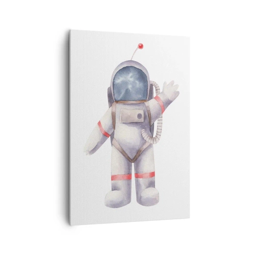 Cuadro sobre lienzo - Impresión de Imagen - Astronauta en estilo acuarela sobre fondo blanco. - 70x100cm - Esto es todo por ahora - Decoración de pared moderna para salón y dormitorio ARTTOR