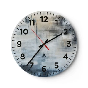 Reloj de pared - Reloj de vidrio - Detrás de un velo azul - 30x30 cm