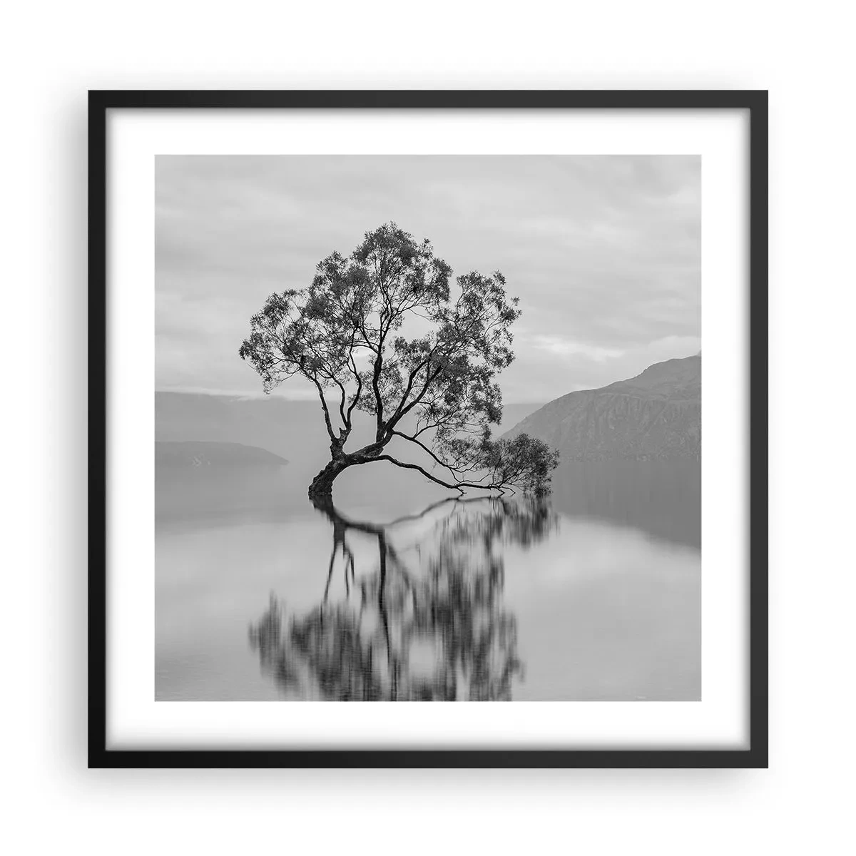 Póster en marco negro - Existe tal lugar en el mundo - 50x50 cm