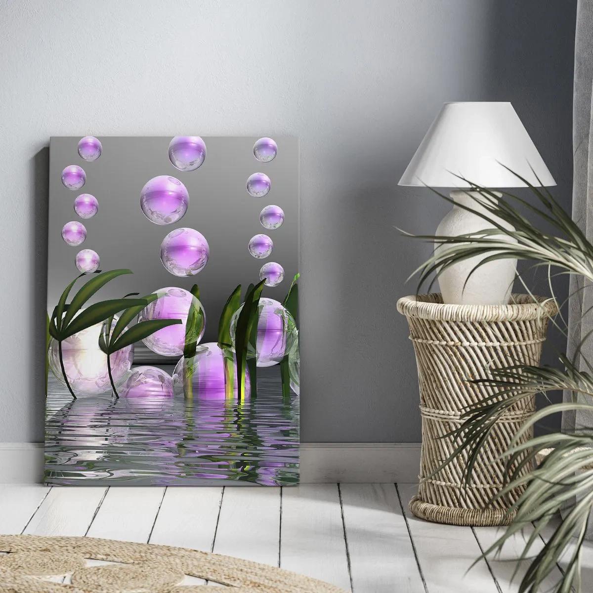 Cuadro sobre lienzo - Impresión de Imagen - Composición reflexiva de ligereza y vida - 55x100 cm