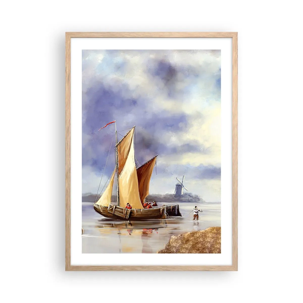 Póster en marco roble claro - El regreso de los marineros - 50x70 cm