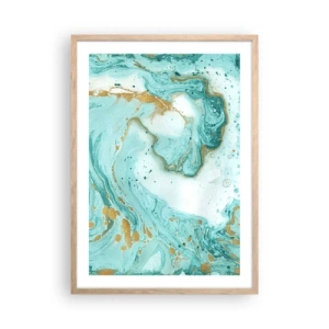 Póster en marco roble claro - Bajo la gran ola del periodo Edo - 50x70 cm