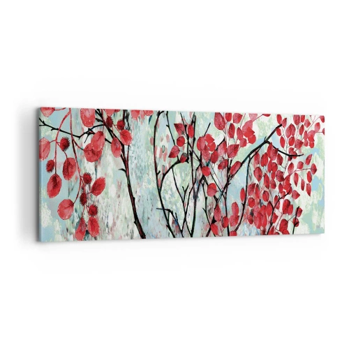 Cuadro sobre lienzo - Impresión de Imagen - Un árbol en escarlata - 100x40 cm