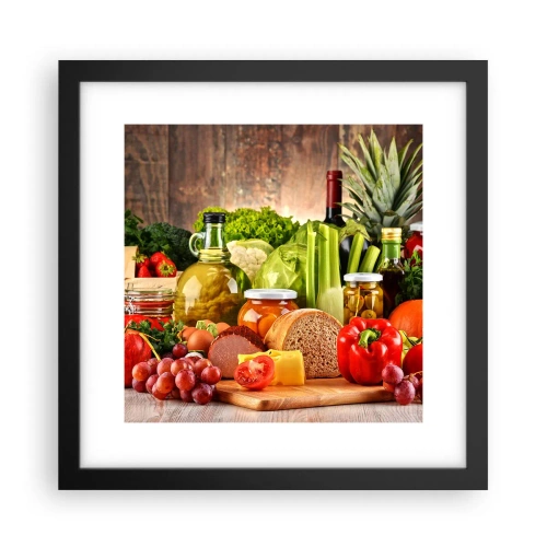 Póster en marco negro - La mesa está lista - 30x30 cm