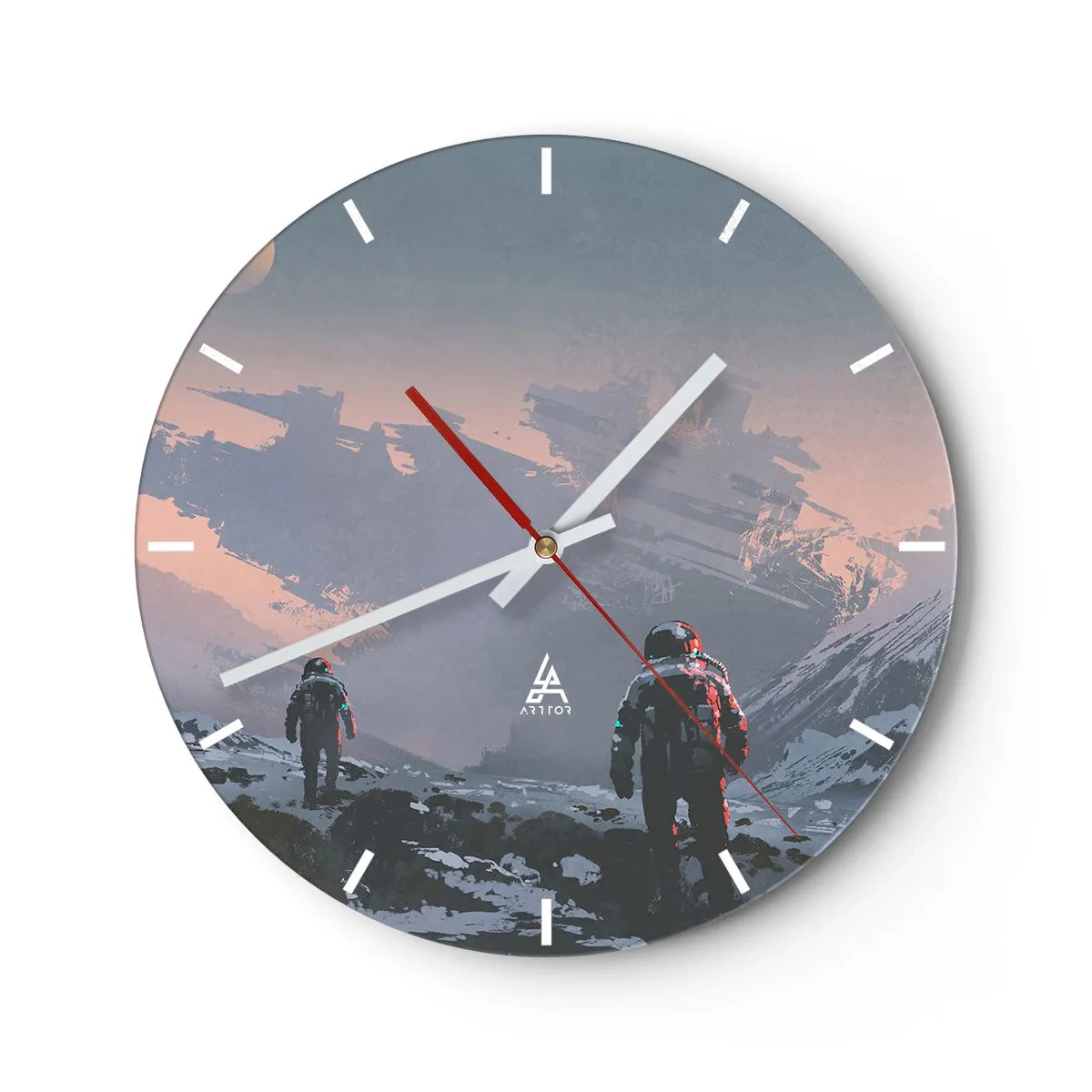 Reloj de pared - Reloj de vidrio - Bajo una estrella desconocida - 40x40 cm