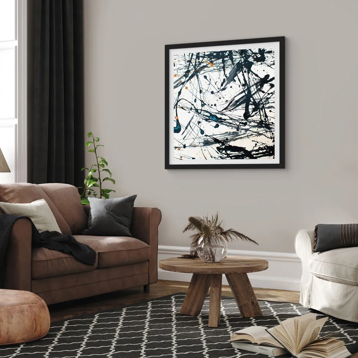 Póster en marco negro - ¿Con o sin sentido? - 60x60 cm