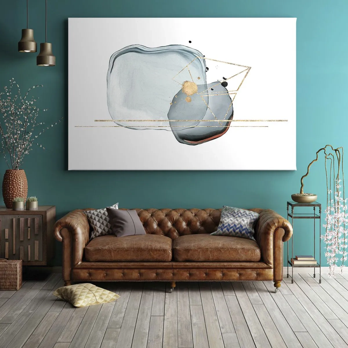 Cuadro sobre lienzo - Impresión de Imagen - Un estudio de gotas - 70x50 cm