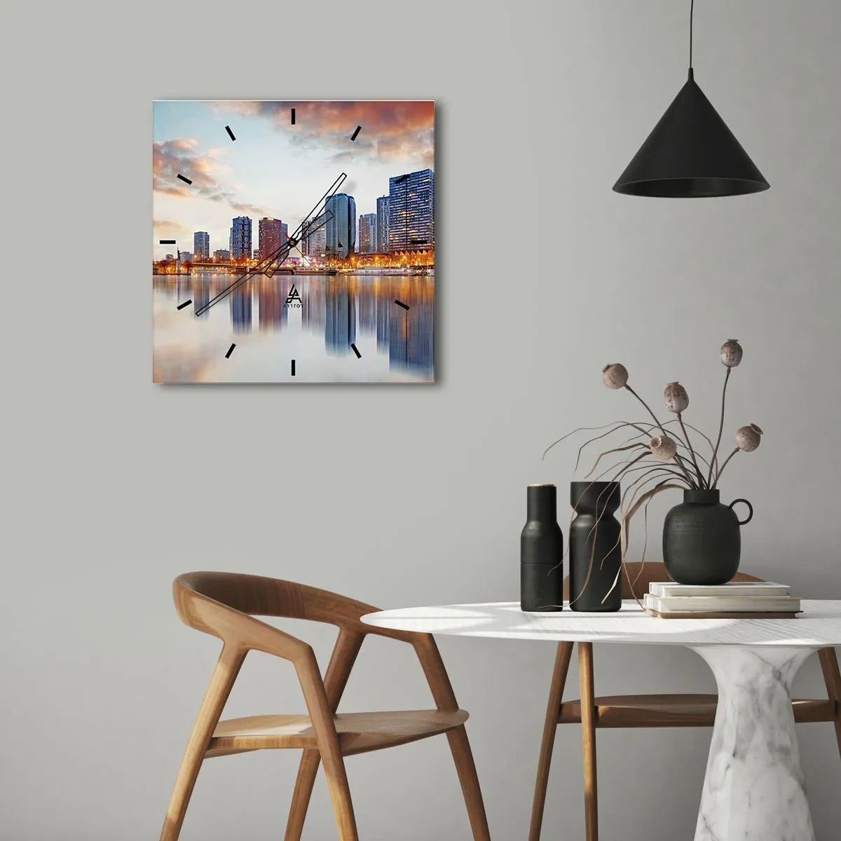 Reloj de pared - Reloj de vidrio - La calma monumental de París - 40x40 cm