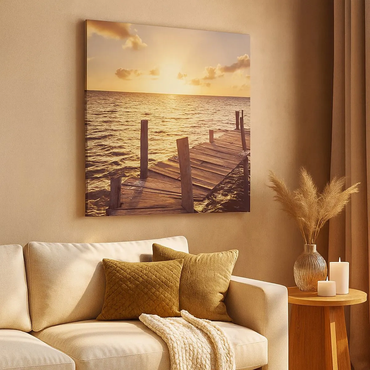 Cuadro sobre lienzo - Impresión de Imagen - Una tierra dorada de dulzura - 30x30 cm