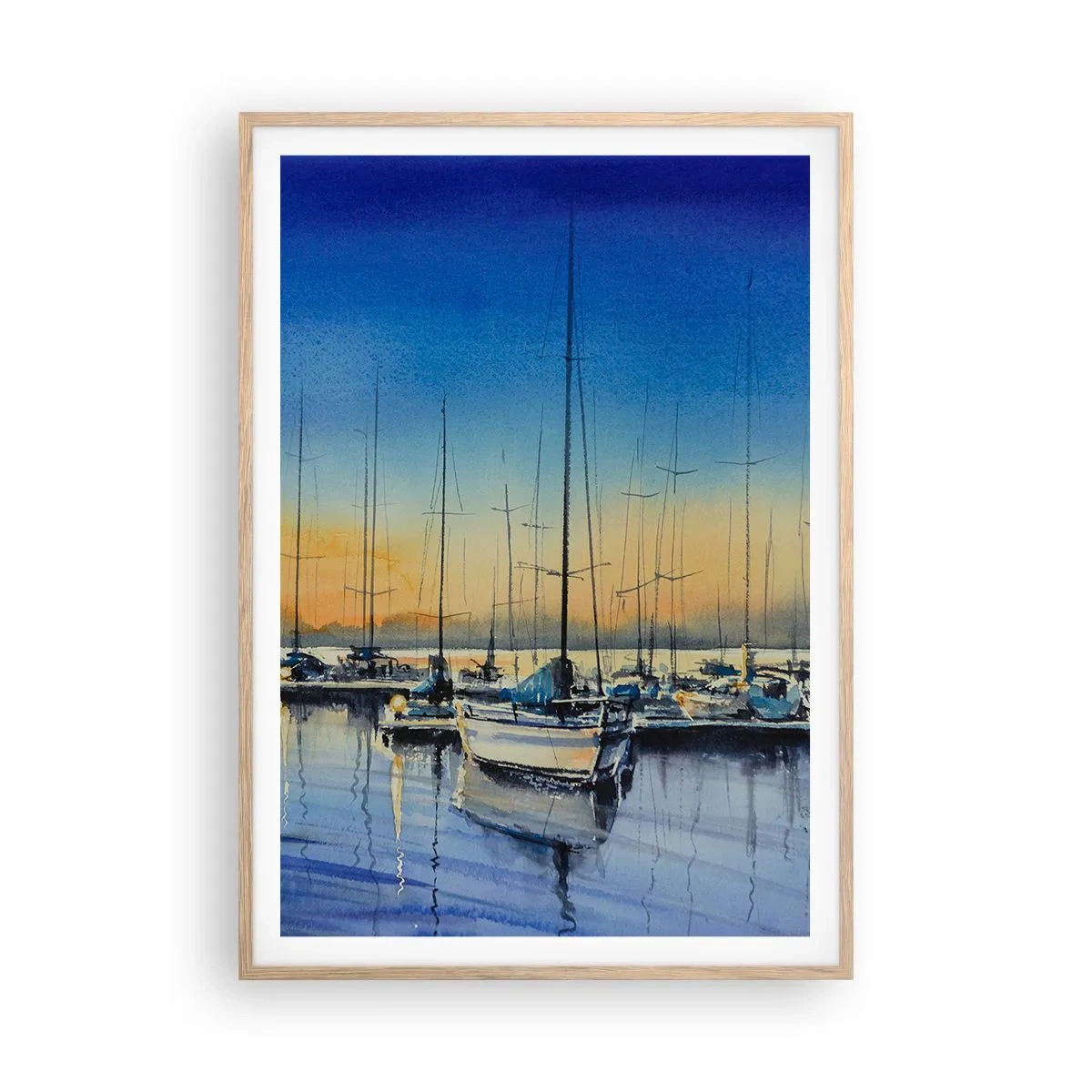 Póster en marco roble claro - El final de un buen día - 70x100 cm