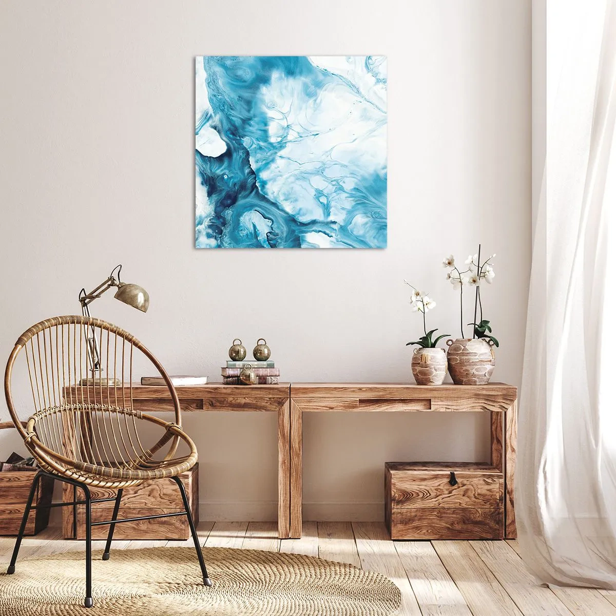 Cuadro sobre lienzo - Impresión de Imagen - Un concierto azul - 70x70 cm