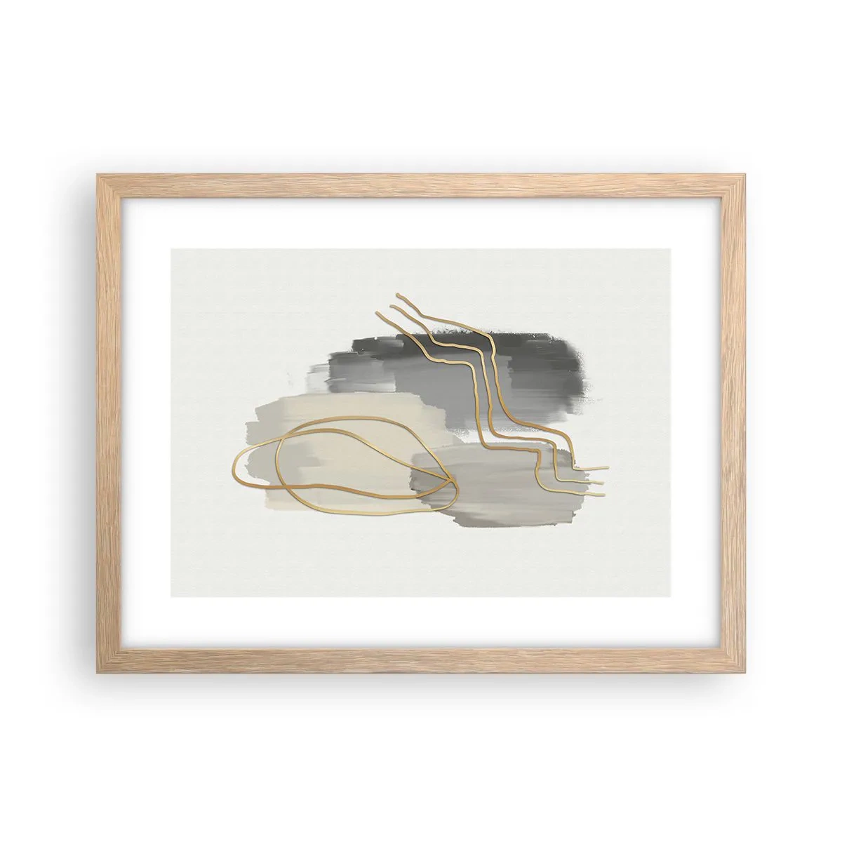 Póster en marco roble claro - Persistencia y movimiento - 40x30 cm