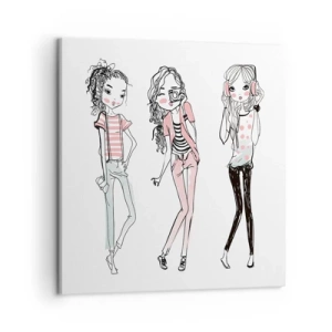 Cuadro sobre lienzo - Impresión de Imagen - Es día de chicas - 50x50 cm