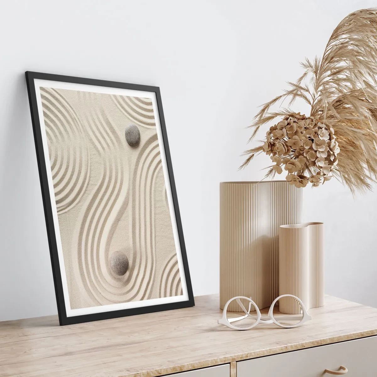 Póster en marco negro - Un toque de calidez - 40x50 cm