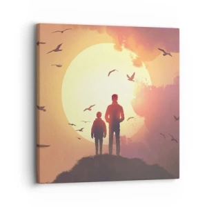 Cuadro sobre lienzo - Impresión de Imagen - Cara a cara con el sol - 30x30 cm
