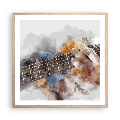 Póster en marco roble claro - Poesía entre las cuerdas - 60x60 cm