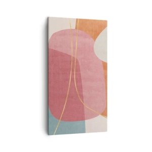 Cuadro sobre lienzo - Impresión de Imagen - Composición en pastel con hilos de oro - 45x80 cm