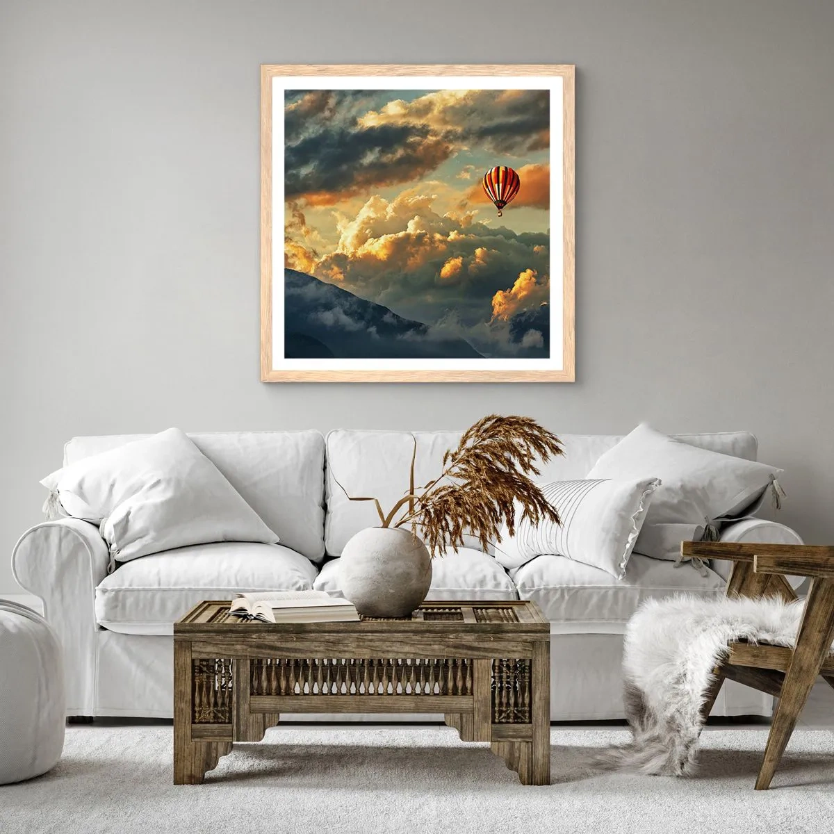 Póster en marco roble claro - Vuelo porque quiero - 60x60 cm