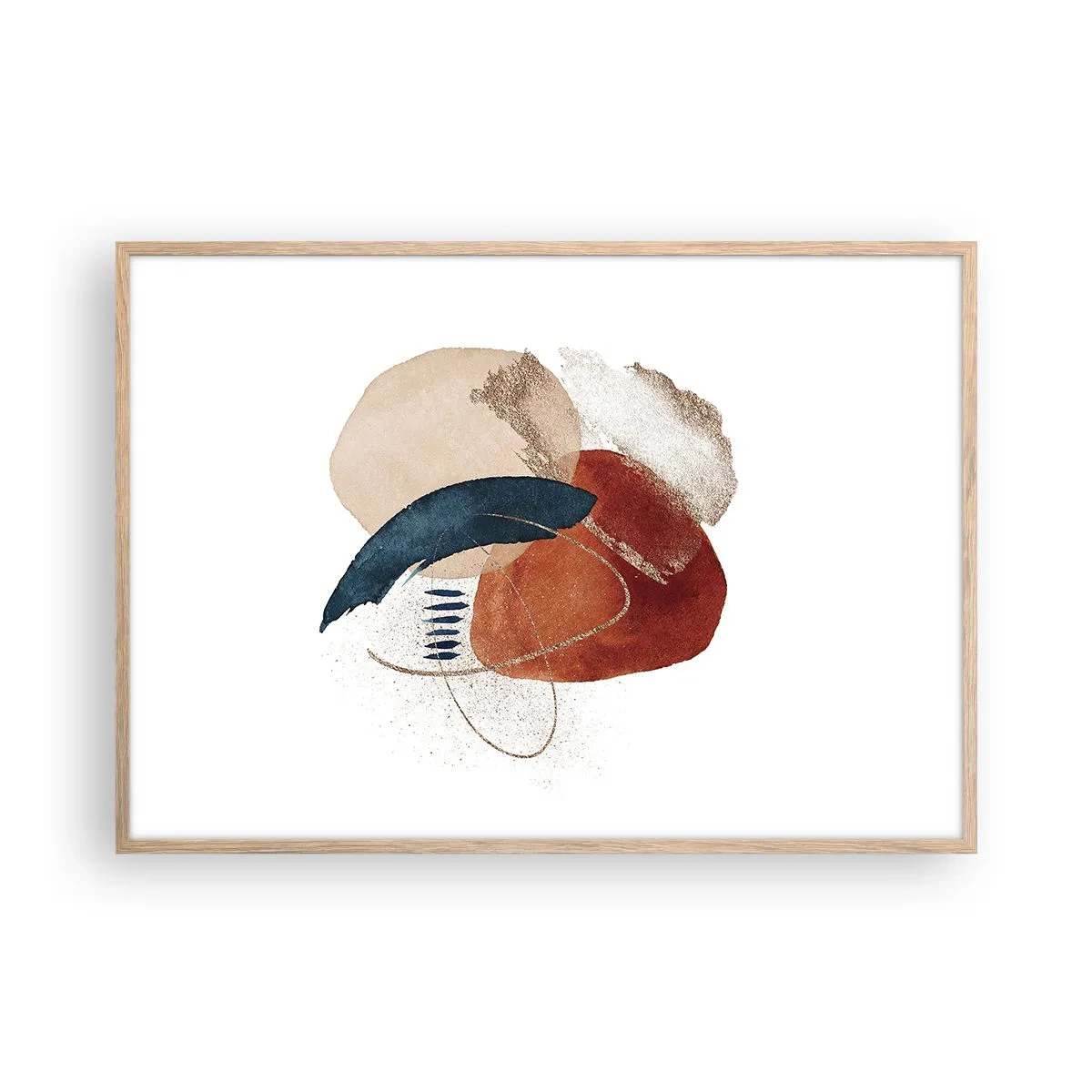 Póster en marco roble claro - Composición ovalada - 100x70 cm