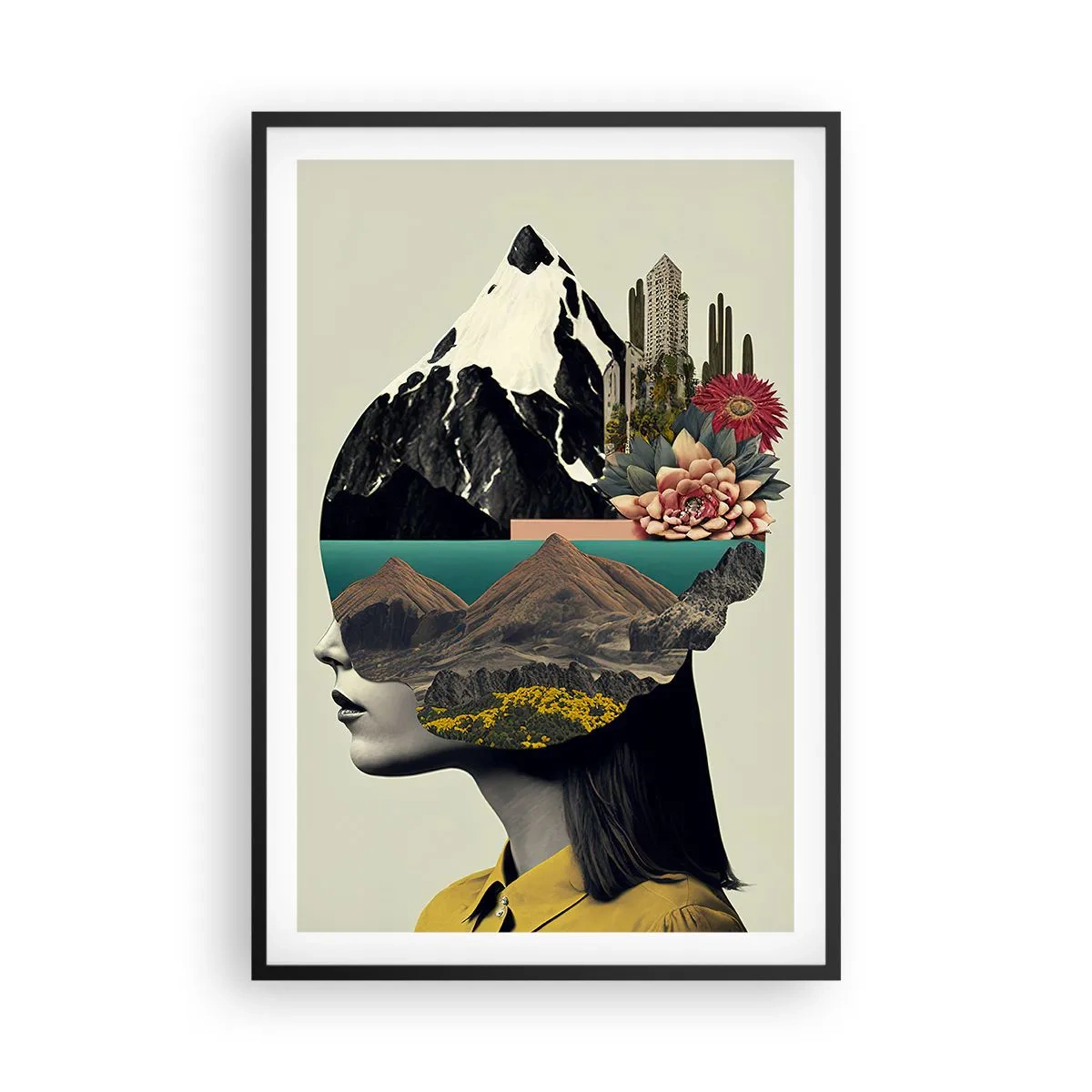 Póster en marco negro - La mujer, siempre un misterio - 61x91 cm