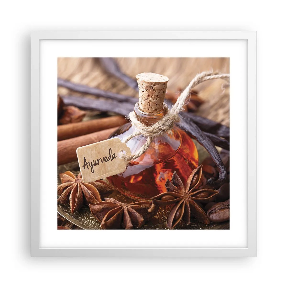 Póster en marco blanco - Hacia la unidad del cuerpo y el espíritu - 40x40 cm