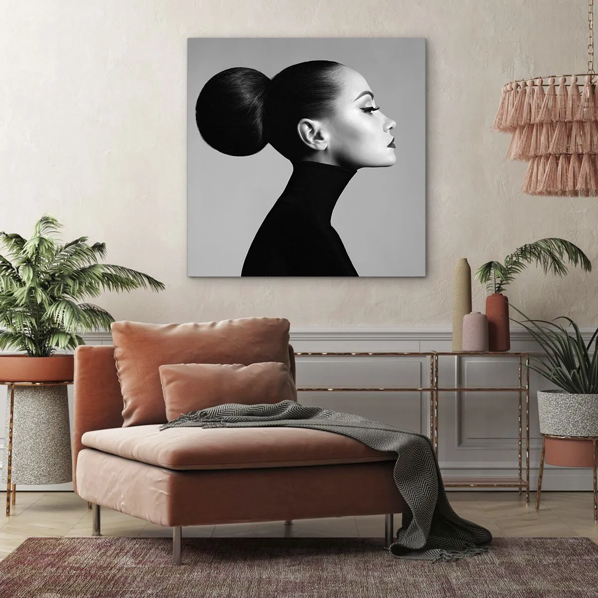 Cuadro sobre lienzo - Impresión de Imagen - Nefertiti contemporánea - 70x70 cm