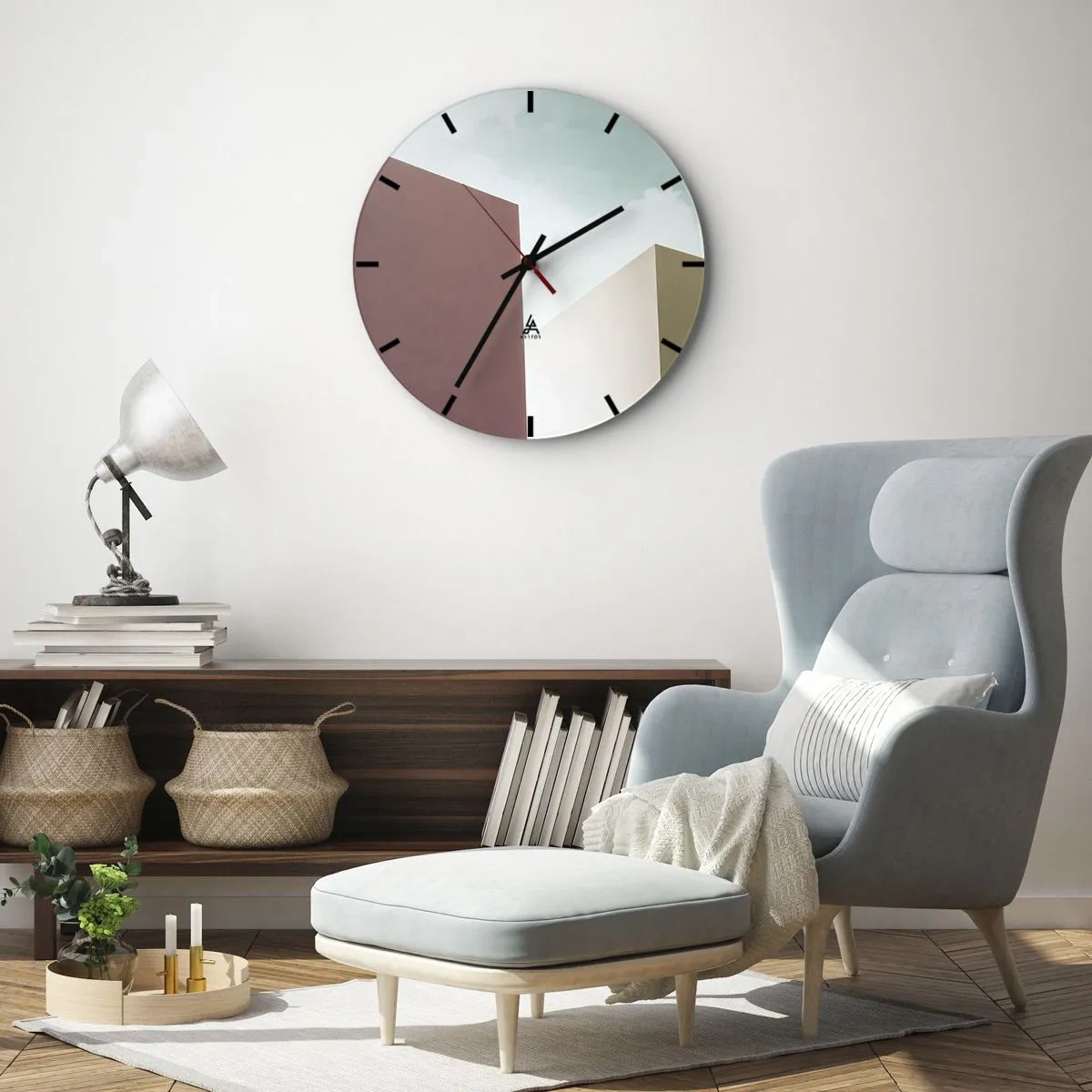 Reloj de pared - Reloj de vidrio - Geometría de un verano soleado - 40x40 cm