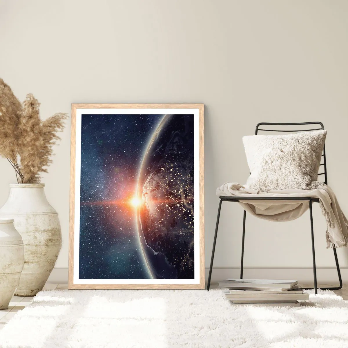 Póster en marco roble claro - En una nueva perspectiva - 40x50 cm