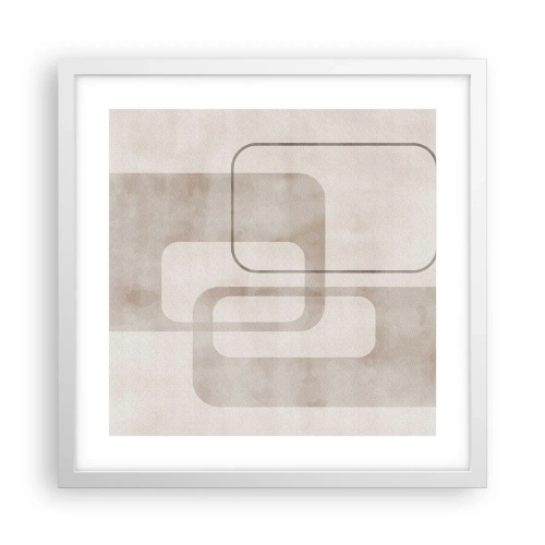 Póster en marco blanco - Fuga geométrica - 40x40 cm