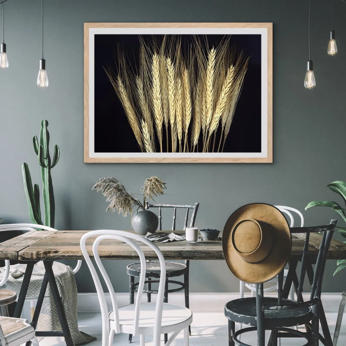 Póster en marco roble claro - Magia rústica - 100x70 cm