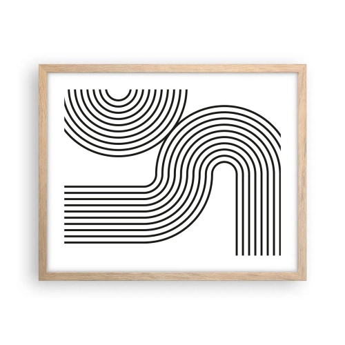 Póster en marco roble claro - En una curva - 50x40 cm