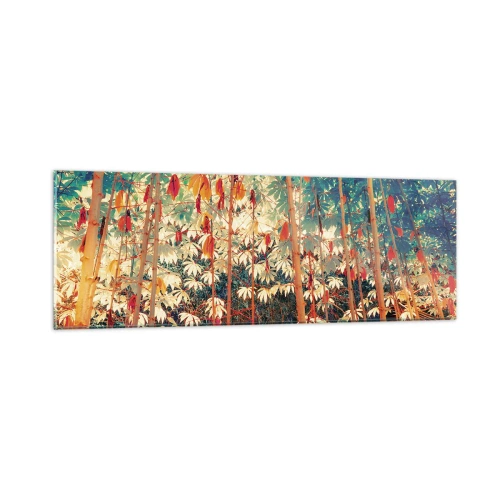 Cuadro sobre vidrio - Impresiones sobre Vidrio - La vida secreta de las hojas - 90x30 cm