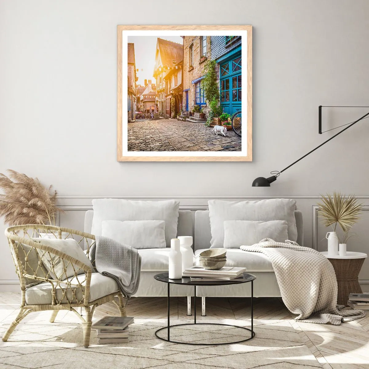 Póster en marco roble claro - El fantasma blanco de la ciudad - 50x50 cm