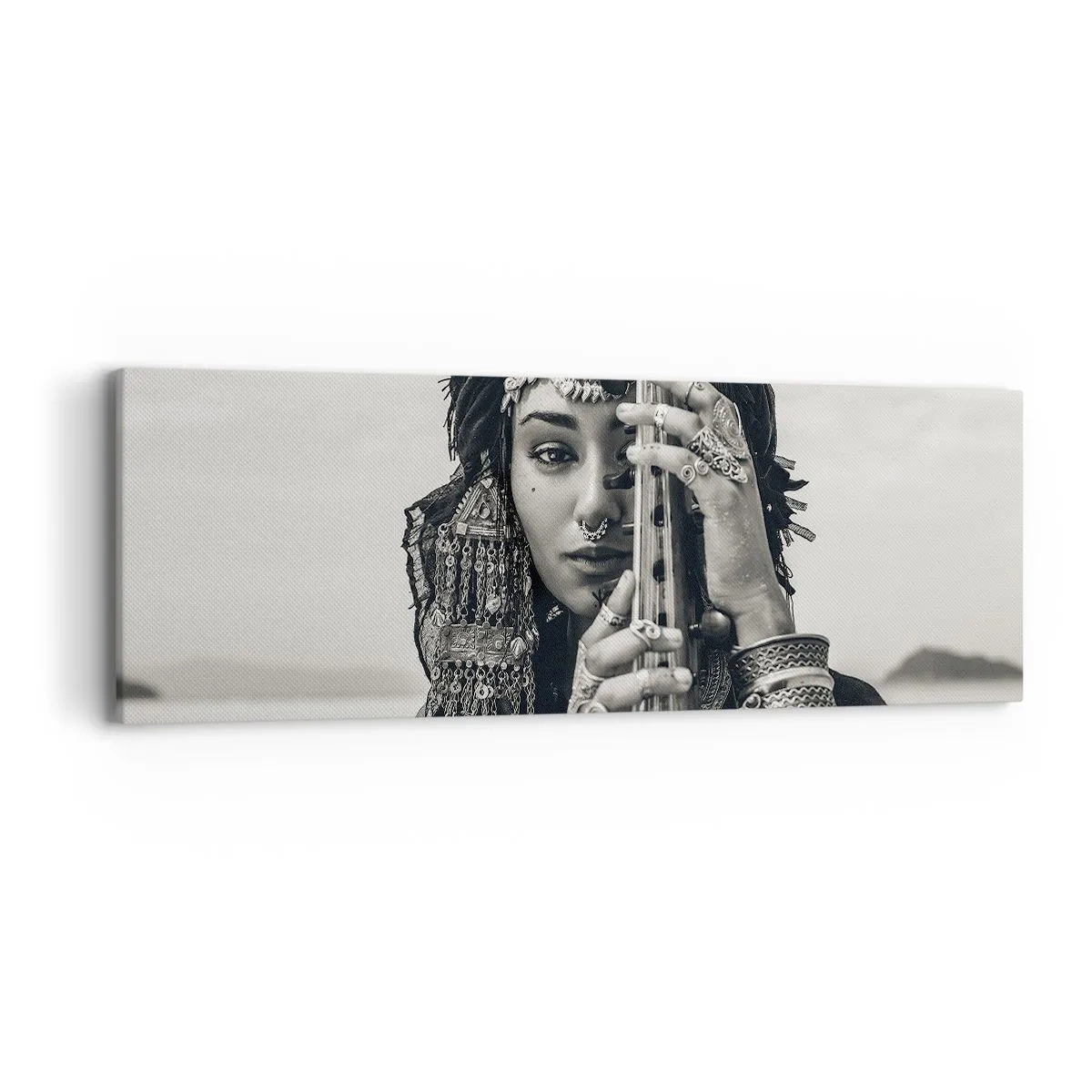 Cuadro sobre lienzo - Impresión de Imagen - La música propia de Oriente - 90x30 cm