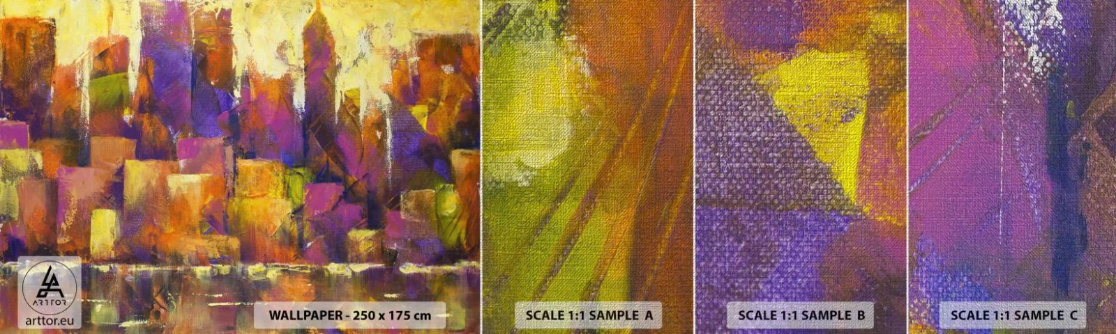 Muestra de fotomural Premium Canvas - Composición metropolitana - Abstracción, Pedazo, Arte Moderno - 100x30 cm