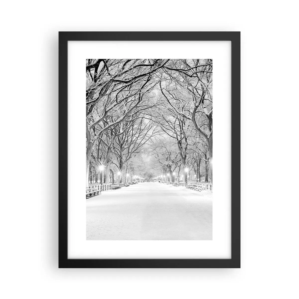 Póster en marco negro - Cuatro estaciones - invierno - 30x40 cm