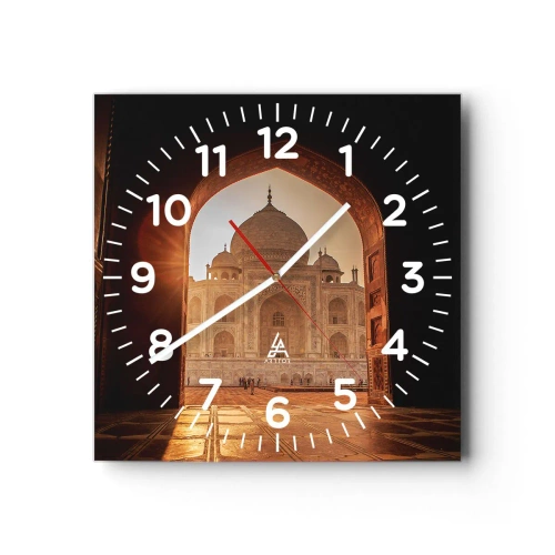 Reloj de pared - Reloj de vidrio - Un monumento al amor sobrenatural - 40x40 cm