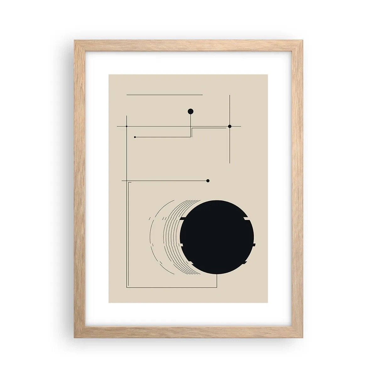 Póster en marco roble claro - Composición elástica y dinámica - 30x40 cm