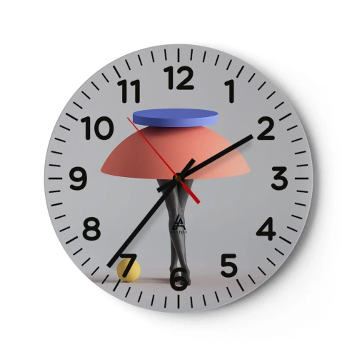 Reloj de pared - Reloj de vidrio - Composición surrealista - 40x40 cm