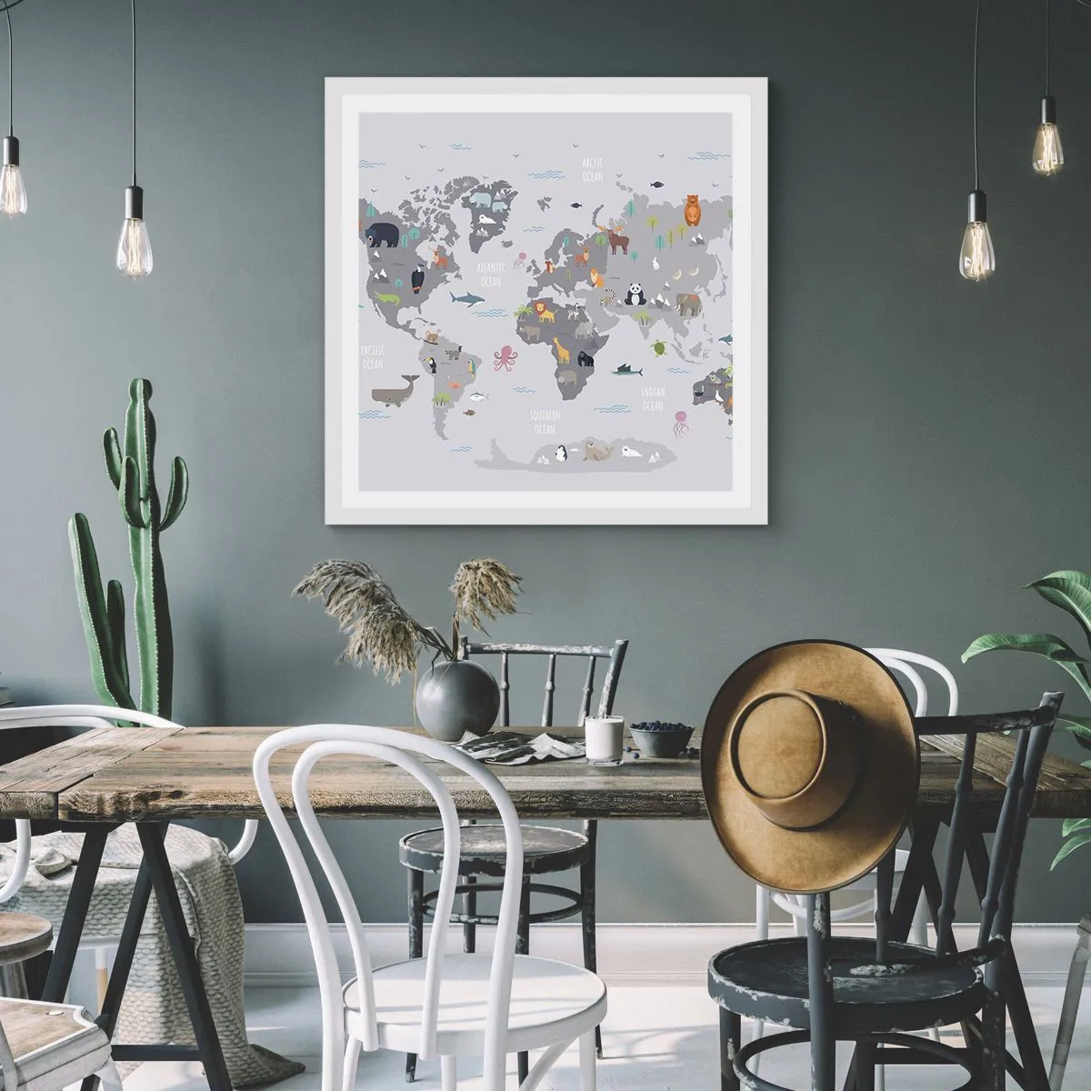 Póster en marco blanco - Dime de dónde eres... - 30x30 cm